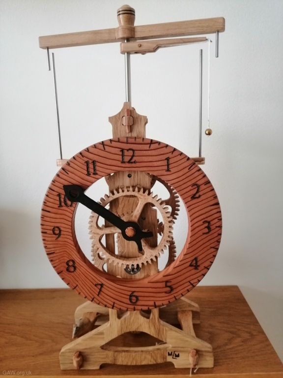 Wooden mechanical clock