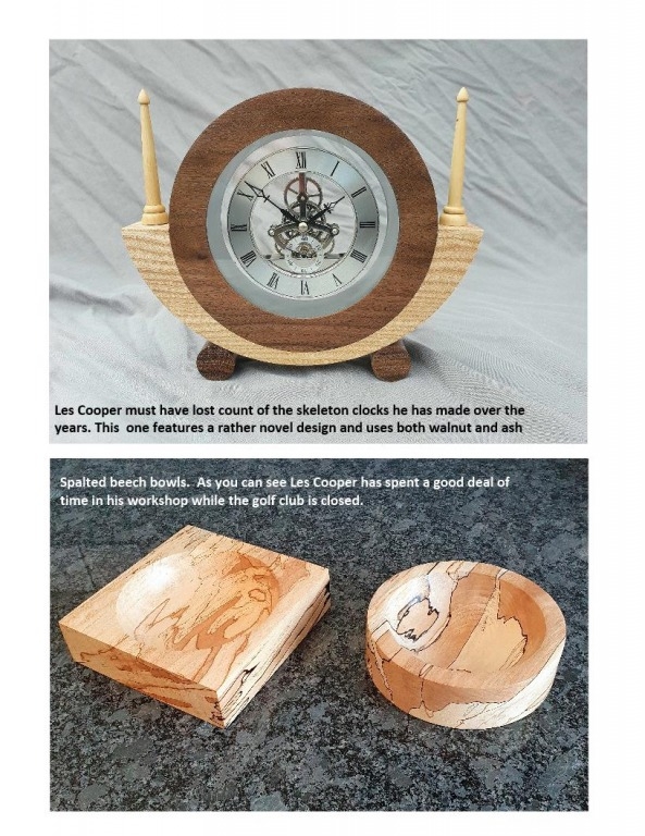 Skeleton Clock & bowls made by Les Cooper