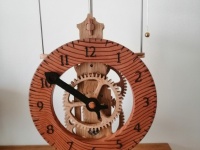 Wooden mechanical clock