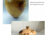 Mulberry vessel made by Keith Fenton and Lidded bowl by Brian Stone